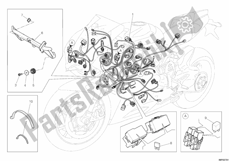 All parts for the Wiring Harness of the Ducati Superbike 1199 Panigale ABS 2012